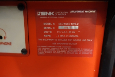 SNK Neo Geo MVS 2-Slot 161 in 1 Arcade Videospielautomat - US Import