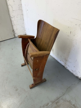 Preview: Alter Kino-/Theatersitz – Holz Klappsitz – Vintage Industrial