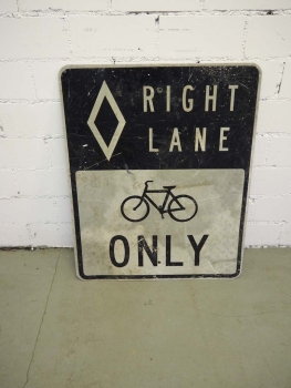 Right Lane Bicycle only Sign - US Import