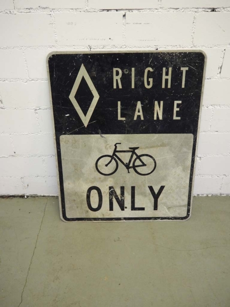 Right Lane Bicycle only Sign - US Import
