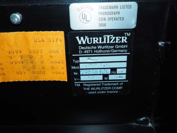Wurlitzer 1015 One More Time OMT Vinyl Jukebox